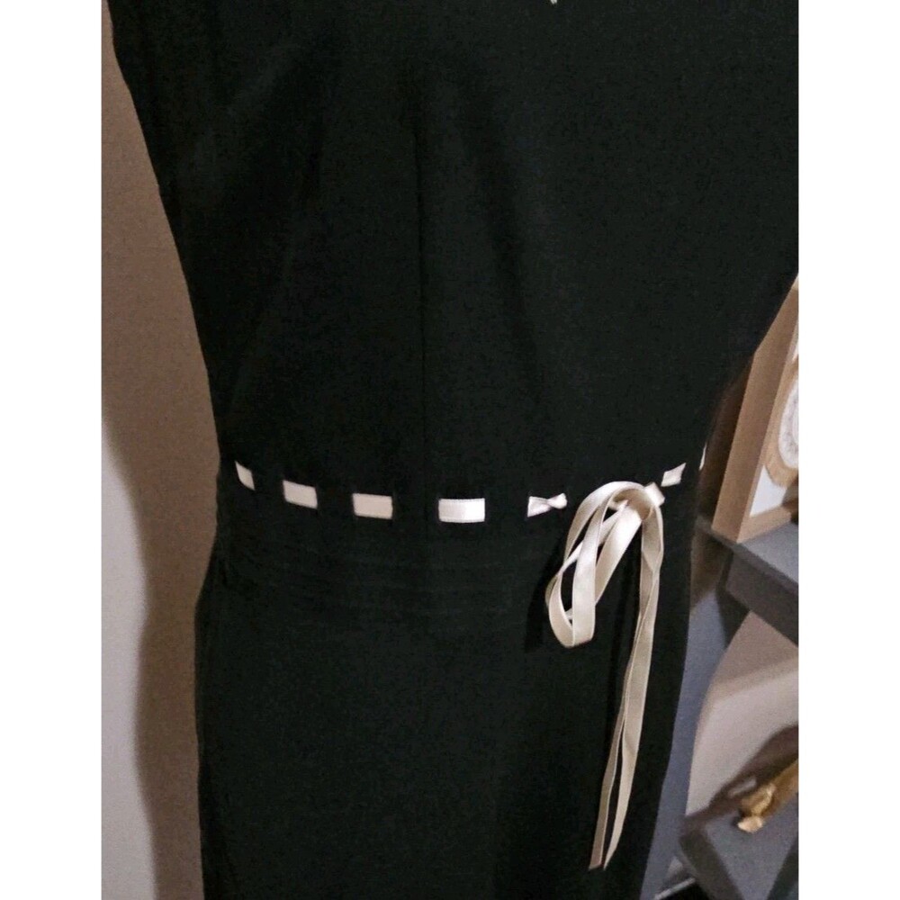 Ann Taylor Loft Dress 100% Silk Womens Black floral embroidery at the bust.sz 6 - Picture 8 of 11